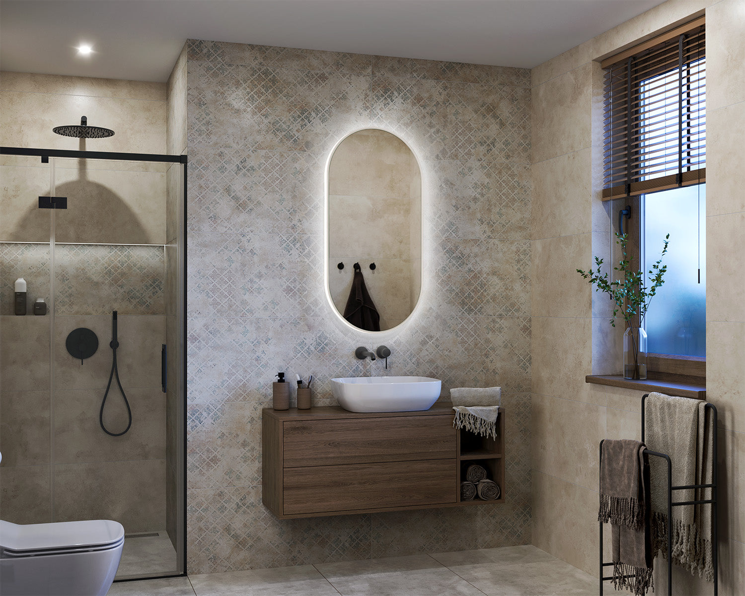 Illuminated mirror in an acrylic frame Auro Deli Crystal