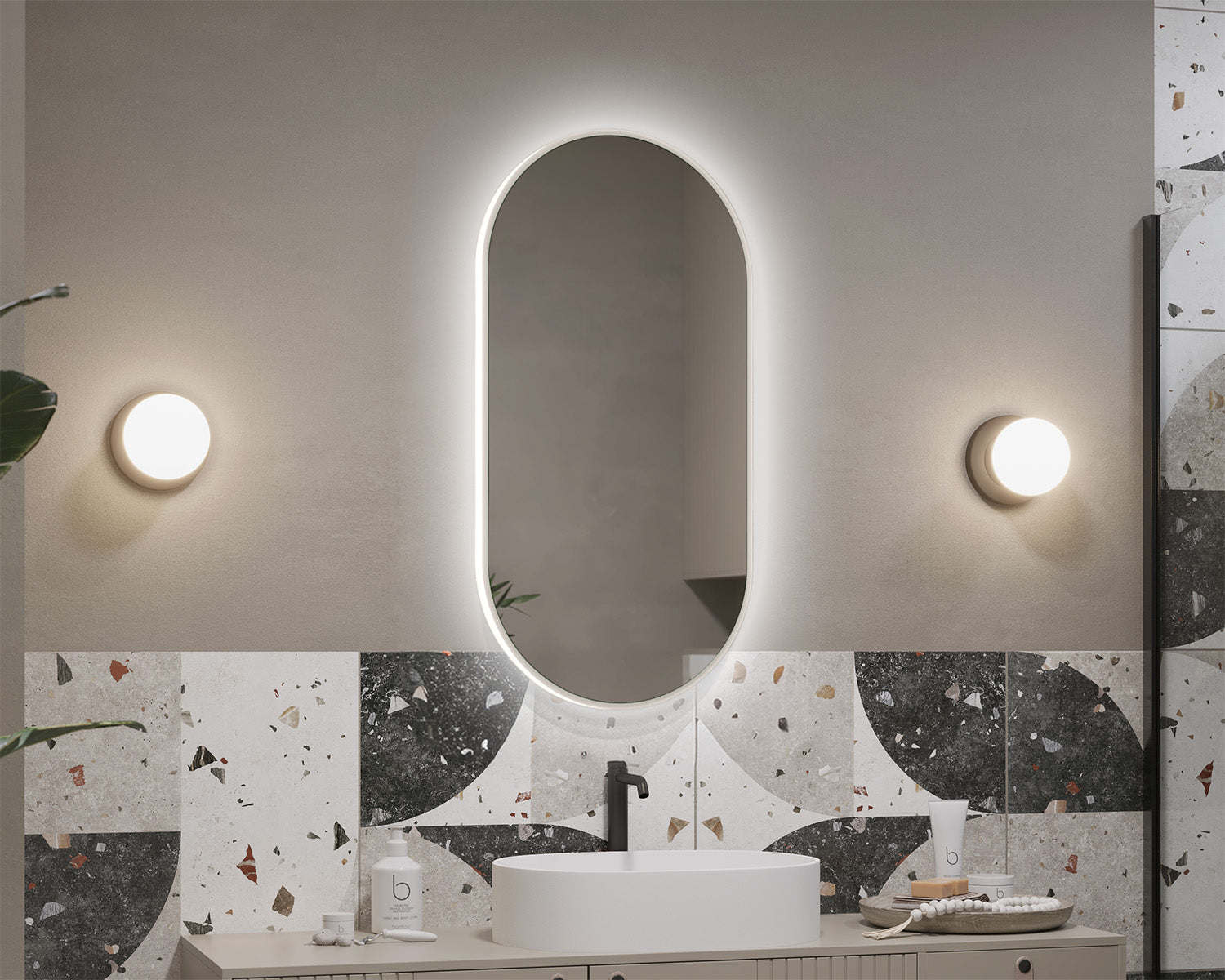 Illuminated mirror in an acrylic frame Auro Deli Crystal