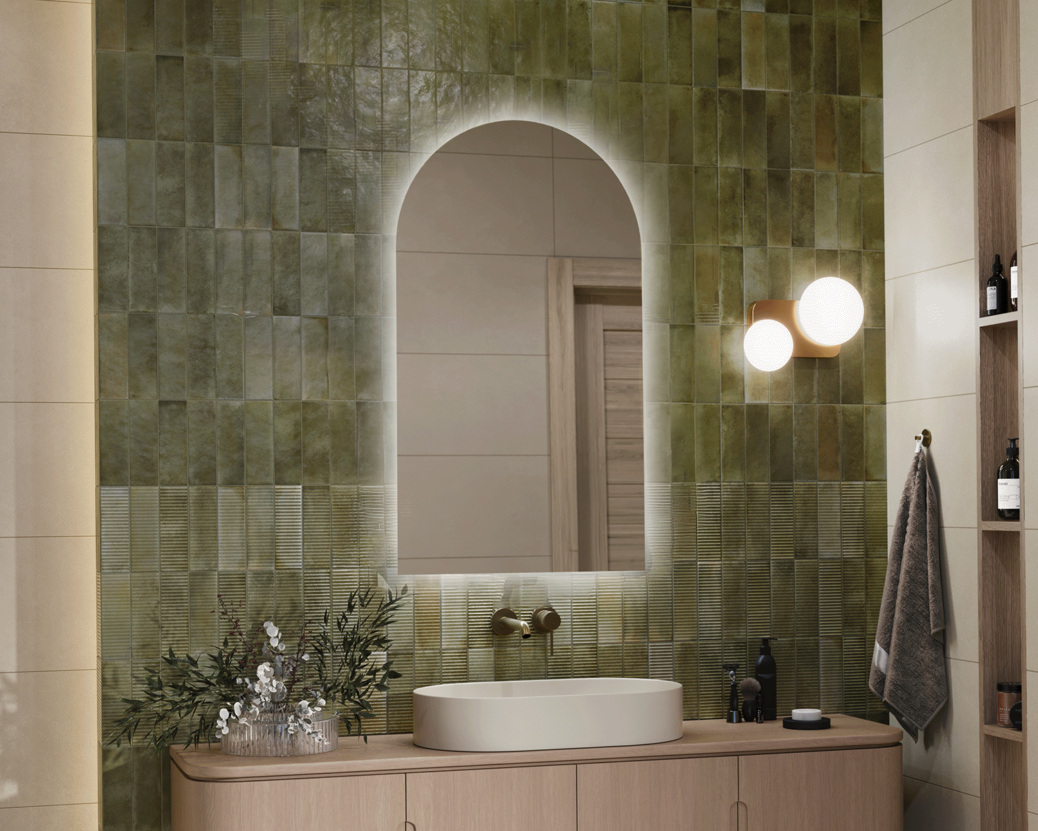 Brillo illuminated mirror