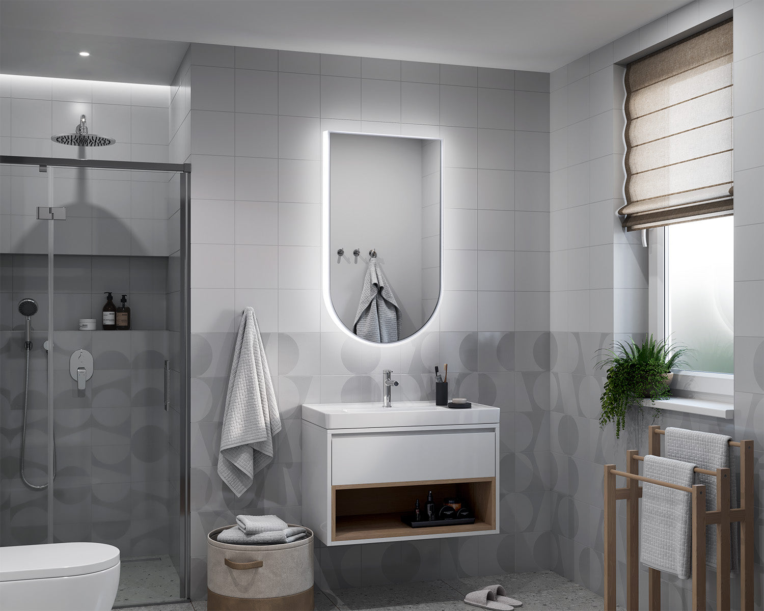 Illuminated mirror in an acrylic frame Brillon Deli Crystal