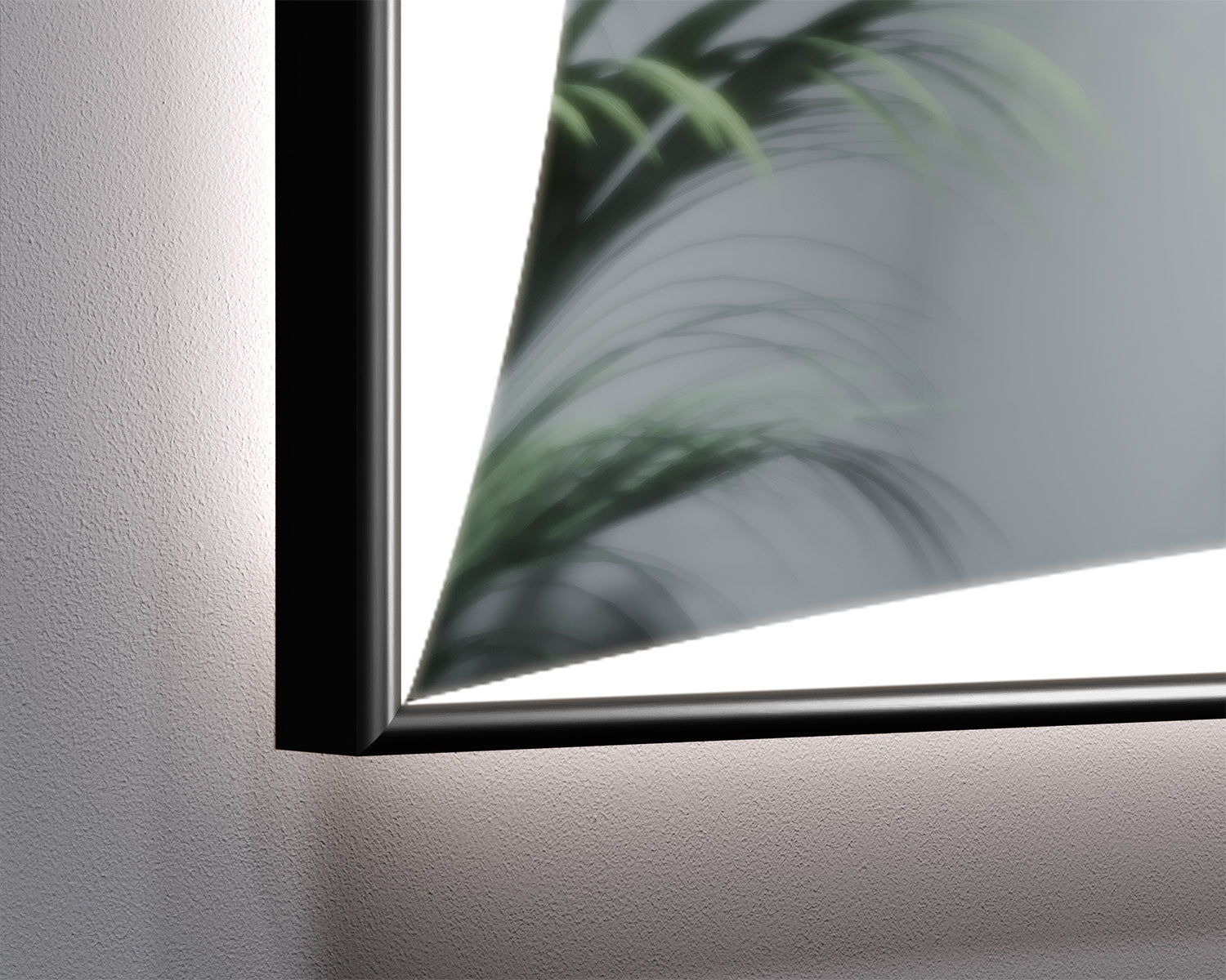 Illuminated mirror in a black aluminum frame Motivia
