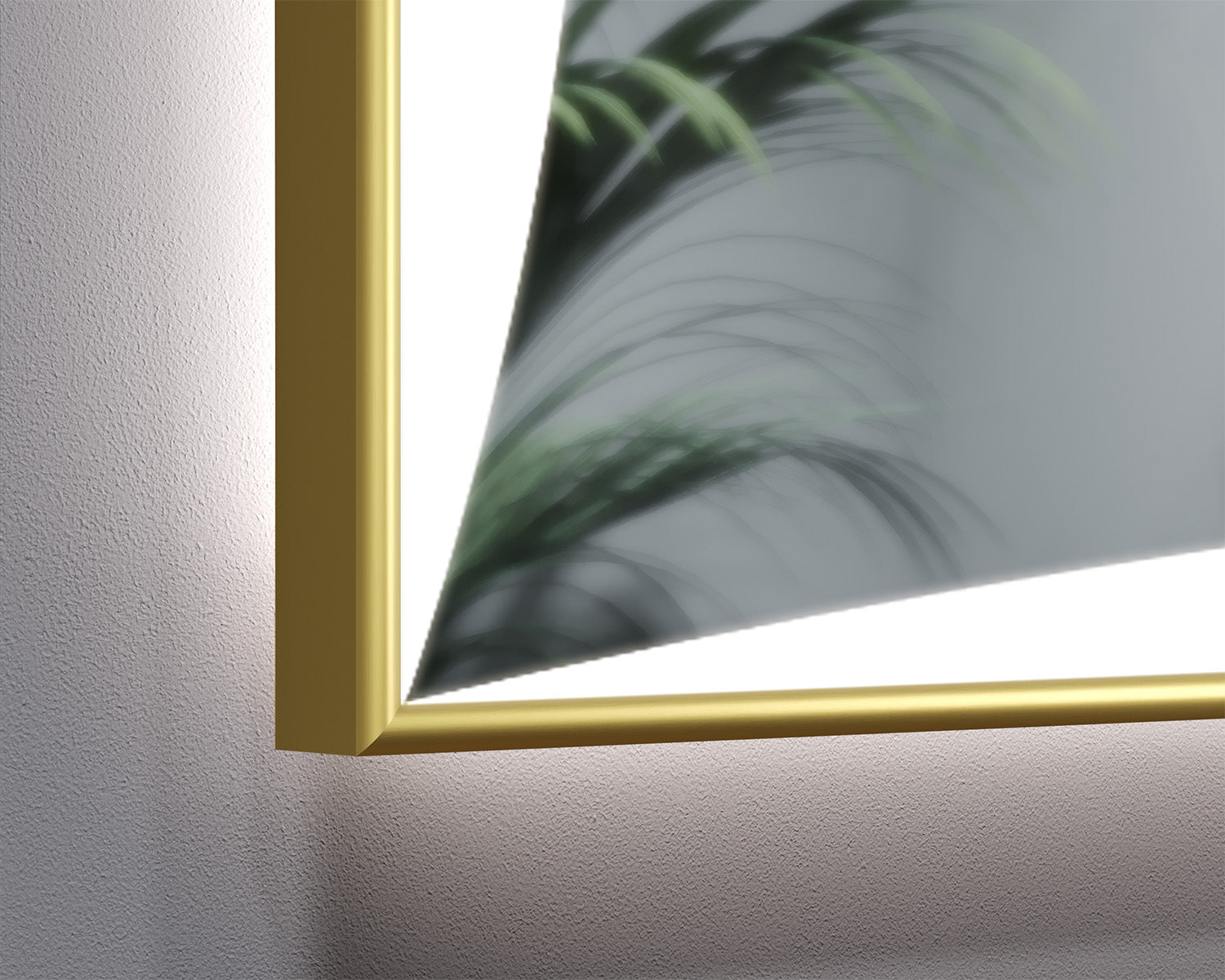 Illuminated mirror in a gold aluminum frame Motivia