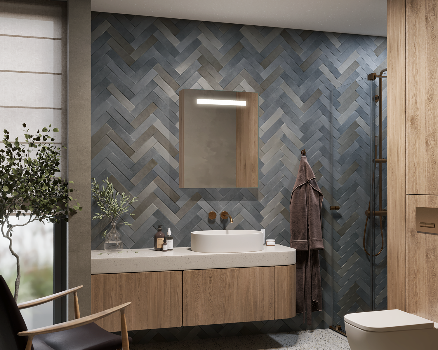 Platina illuminated cabinet