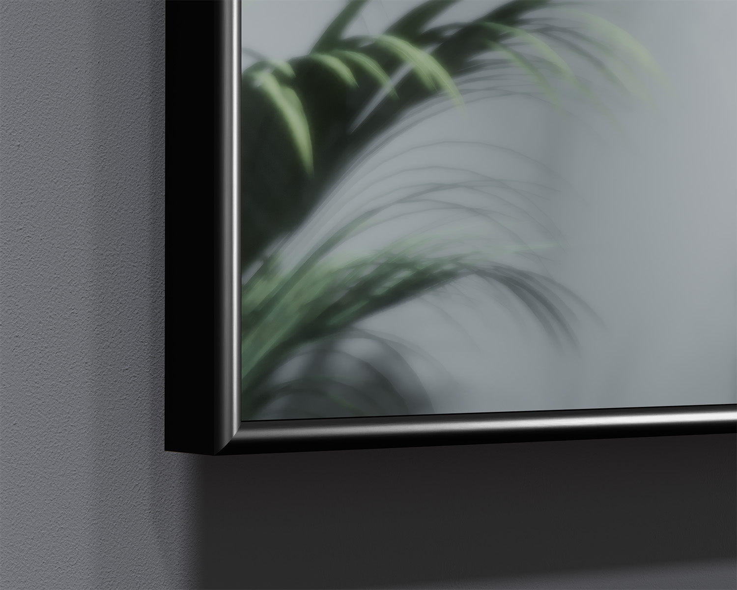 Illuminated mirror in a black aluminum frame Pulsar