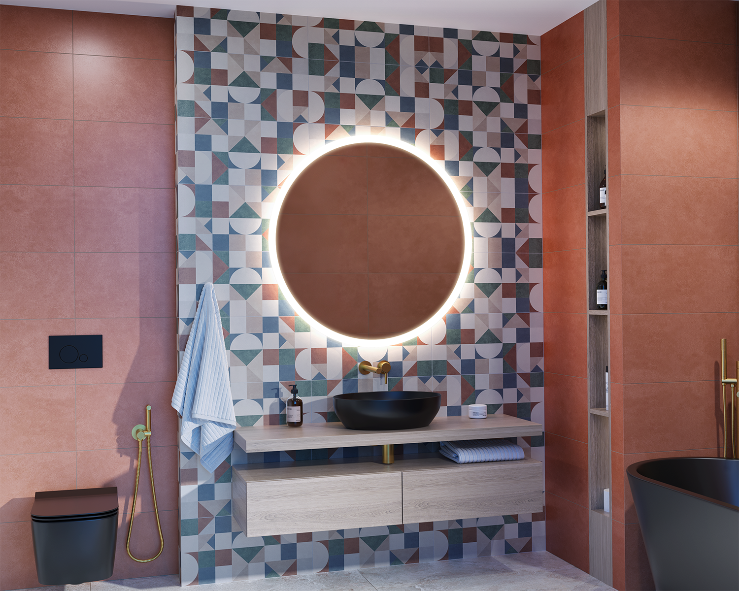 Spatio illuminated mirror