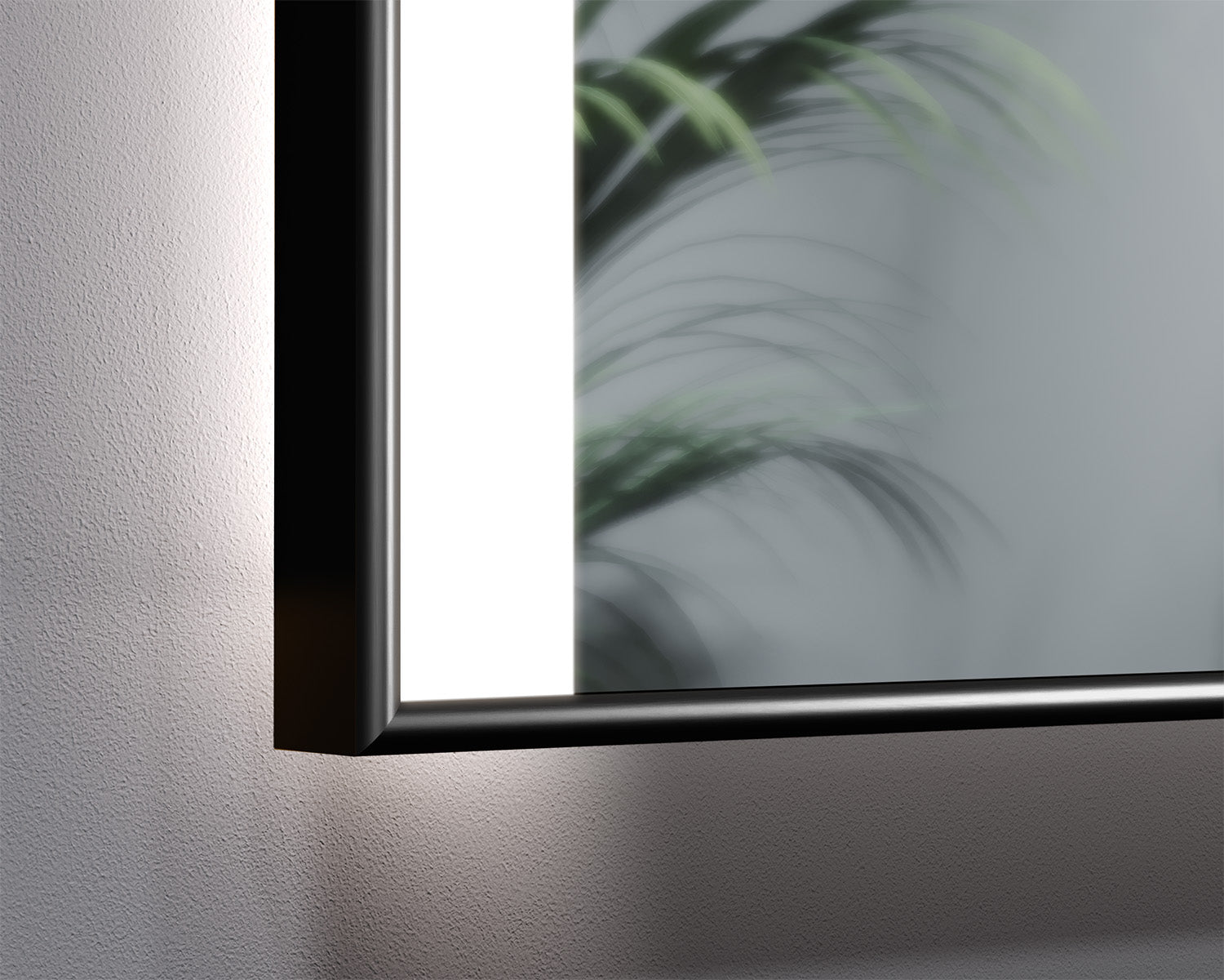 Illuminated mirror in a black aluminum frame Vitria