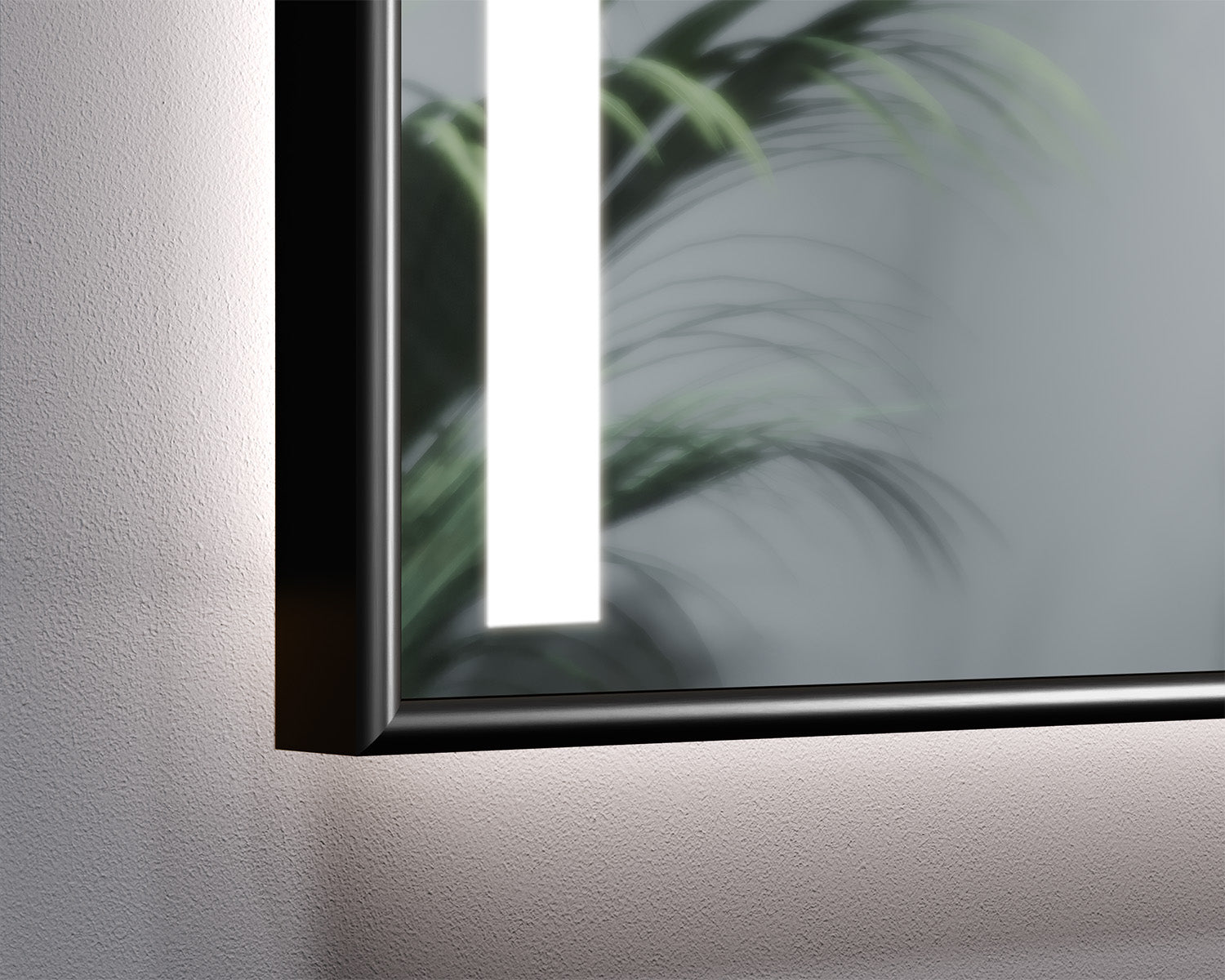Illuminated mirror in a black aluminum frame Voltis