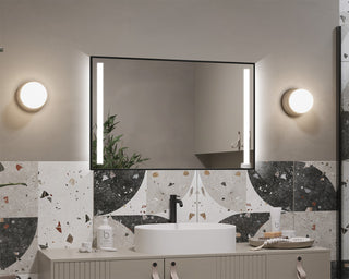 Illuminated mirror in a black aluminum frame Voltis