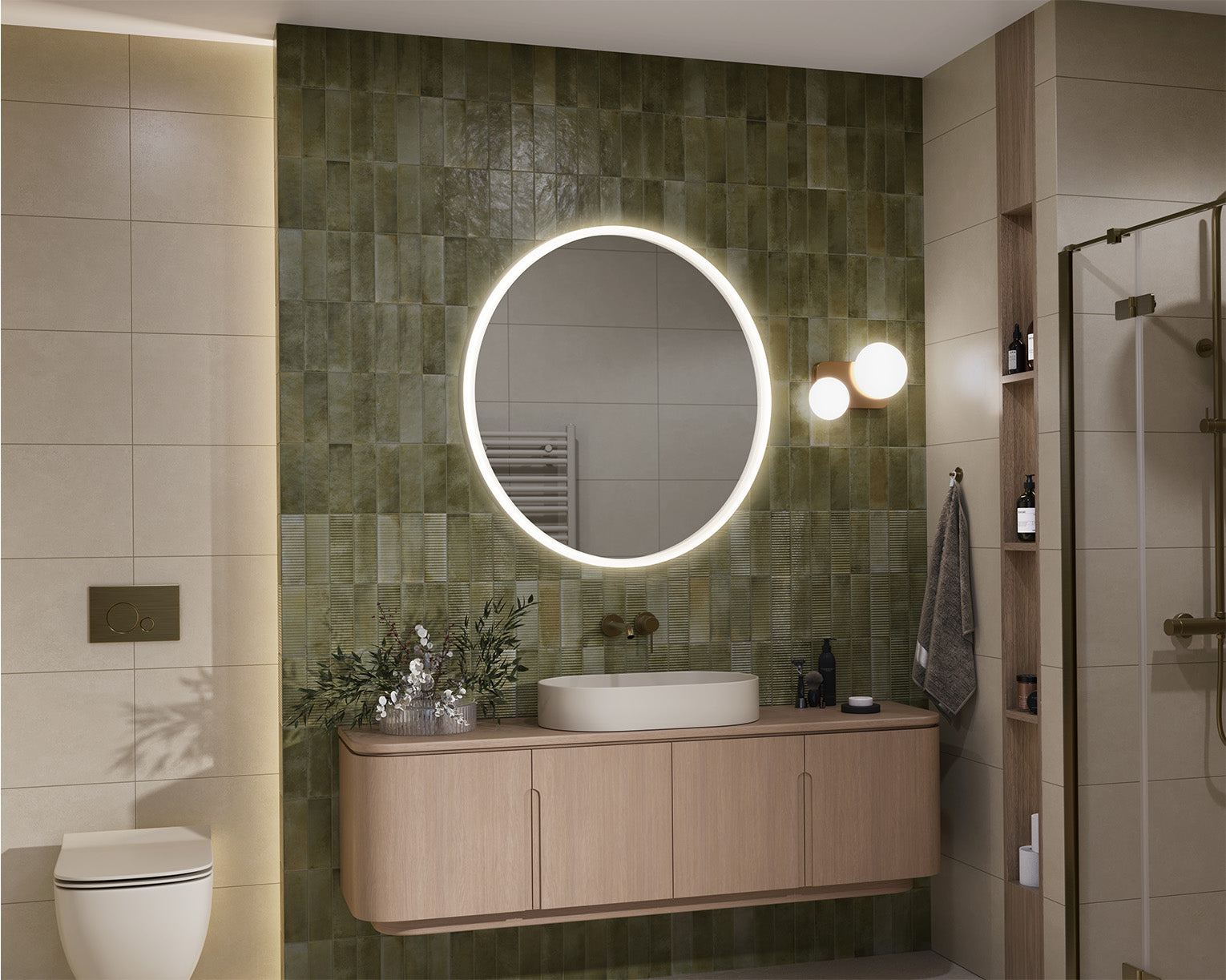 Mirror in an aluminum frame with backlight Porrto Alu Crystal S